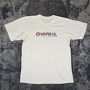 Vintage Chaps Ralph Lauren T Shirt Size Large White